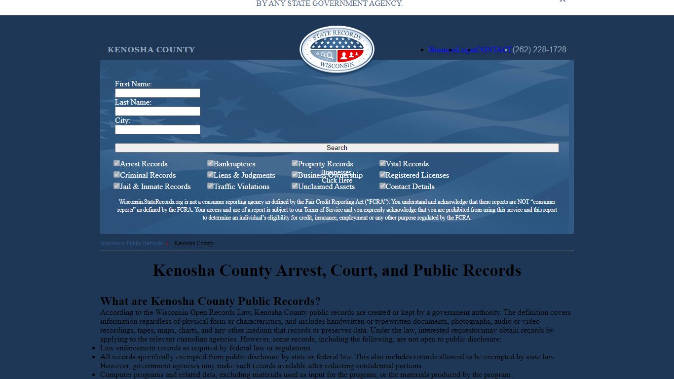Kenosha County Arrest, Court, and Public Records
